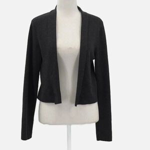 Eileen Fisher 100% Merino Wool Italian Yarn Open Front Cropped Cardigan - Medium